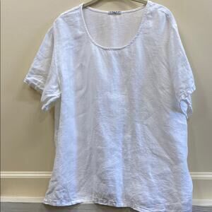 Focus L White linen top
